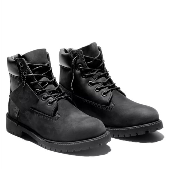 JUNIOR TIMBERLAND BLACK BOOTS - Picture 1 of 4